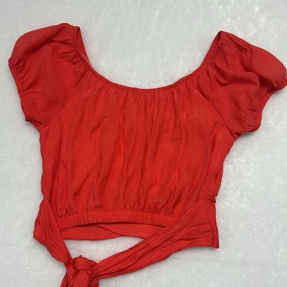 Love wish crop top Waist tie-ups Sz L minimalist - Picture 7 of 7